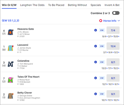 BoyleSports Horse Race Betting Screenshot