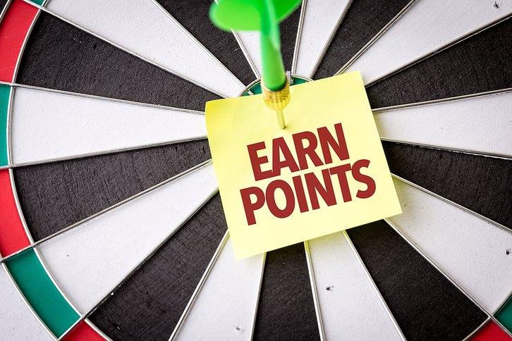 Earn Points Message on Dartboard