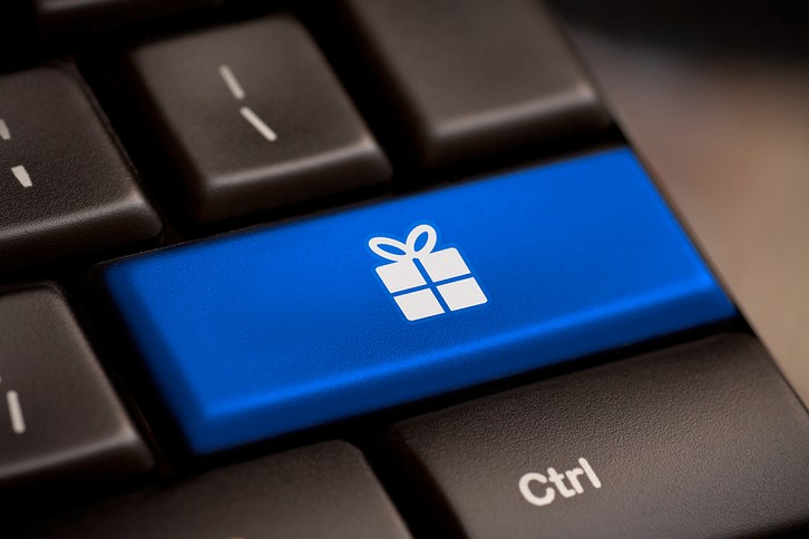 Blue Gift Box Keyboard Button