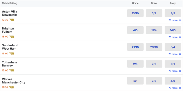 Football Match Betting Screenshot